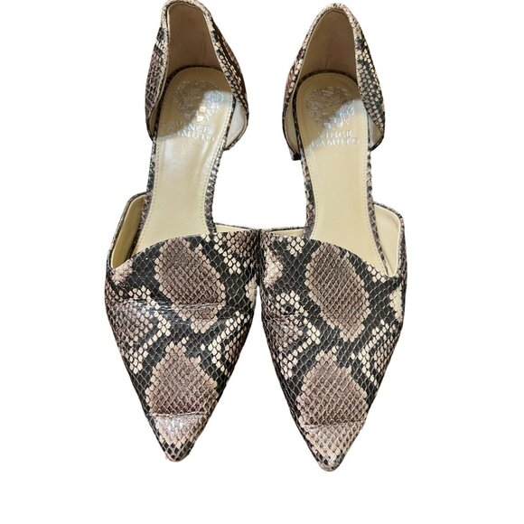 Vince Camuto Cruiz Shoes Snake Print D'Orsay Flats Pointed Toe Size 8.5 - Picture 2 of 7